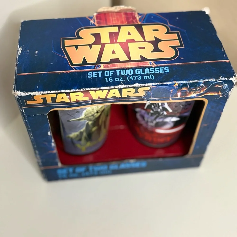 Star Wars Yoda & Darth Vader 16oz Glass Set w/ Box